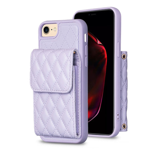 Vertical Wallet Rhombic Leather Phone Case, For iPhone 11, For iPhone 11 Pro, For iPhone 11 Pro Max, For iPhone X / XS, For iPhone XR, For iPhone XS Max, For iPhone SE 2022 / SE 2020 / 7 / 8, For iPhone 7 Plus / 8 Plus