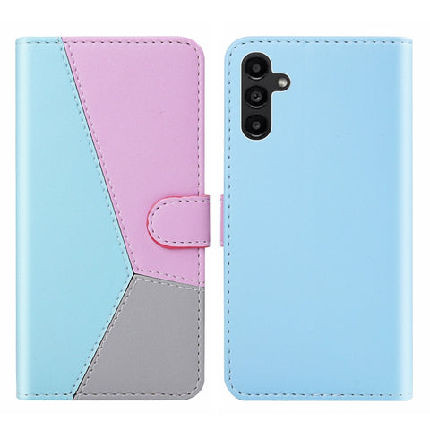 Tricolor Stitching Flip Leather Phone Case, For Samsung Galaxy A34 5G