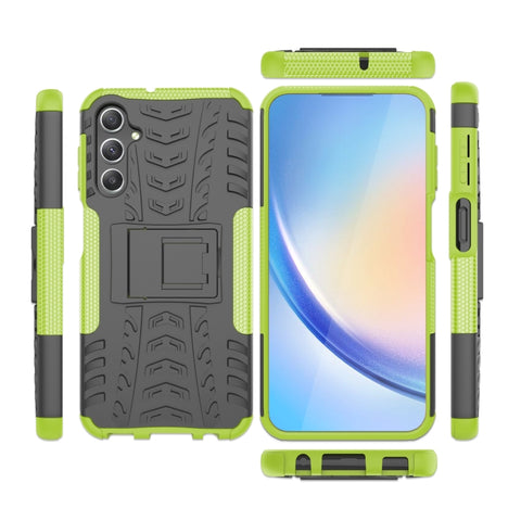 Tire Texture TPU + PC Phone Case with Holder, For Samsung Galaxy A24 4G, For Xiaomi Redmi 12C, For Xiaomi Poco C55, For Lenovo Tab M9