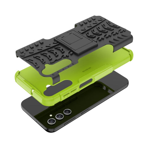 Tire Texture TPU + PC Phone Case with Holder, For Samsung Galaxy A24 4G, For Xiaomi Redmi 12C, For Xiaomi Poco C55, For Lenovo Tab M9