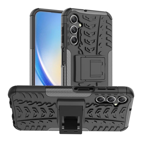 Tire Texture TPU + PC Phone Case with Holder, For Samsung Galaxy A24 4G, For Xiaomi Redmi 12C, For Xiaomi Poco C55, For Lenovo Tab M9