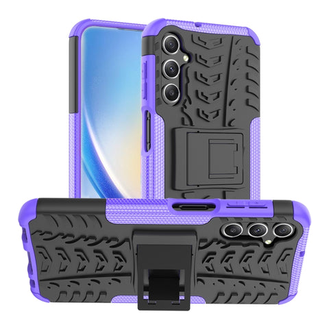 Tire Texture TPU + PC Phone Case with Holder, For Samsung Galaxy A24 4G, For Xiaomi Redmi 12C, For Xiaomi Poco C55, For Lenovo Tab M9