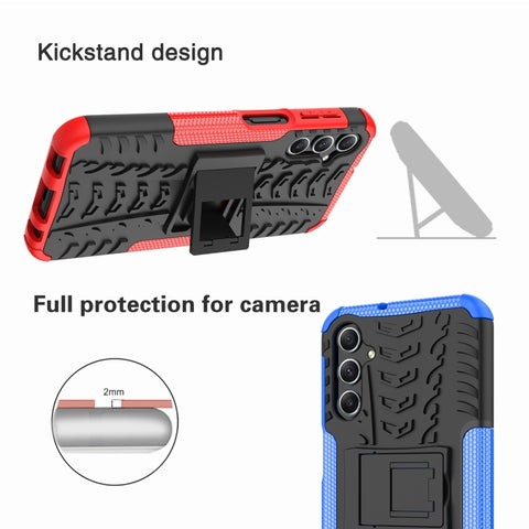 Tire Texture TPU + PC Phone Case with Holder, For Samsung Galaxy A24 4G, For Xiaomi Redmi 12C, For Xiaomi Poco C55, For Lenovo Tab M9