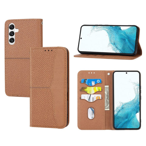 Woven Texture Stitching Magnetic Leather Phone Case, For Samsung Galaxy A14 5G, For Samsung Galaxy A34 5G