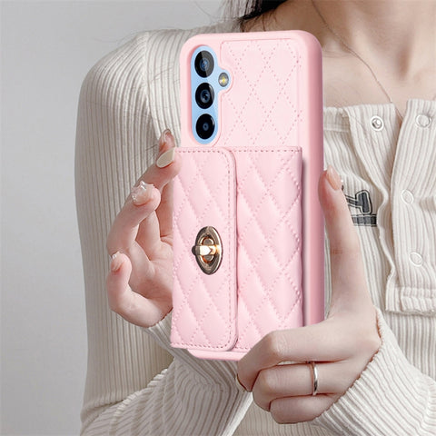 Horizontal Metal Buckle Wallet Rhombic Leather Phone Case, For Samsung Galaxy A54 5G