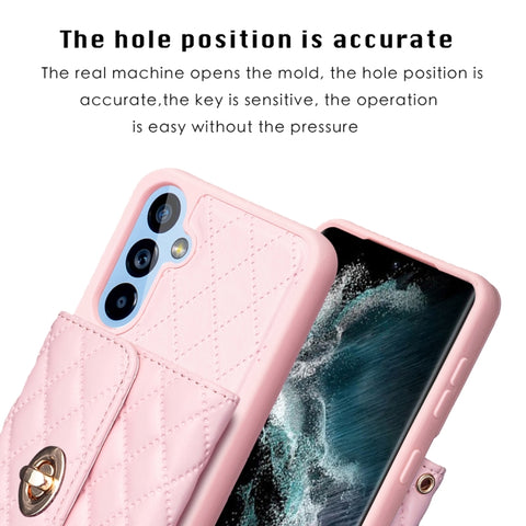 Horizontal Metal Buckle Wallet Rhombic Leather Phone Case, For Samsung Galaxy A54 5G