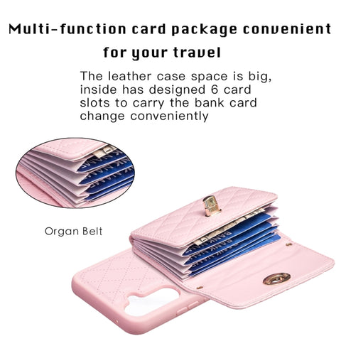 Horizontal Metal Buckle Wallet Rhombic Leather Phone Case, For Samsung Galaxy A54 5G
