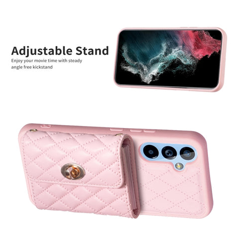Horizontal Metal Buckle Wallet Rhombic Leather Phone Case, For Samsung Galaxy A54 5G
