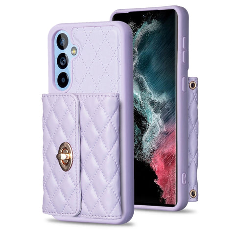Horizontal Metal Buckle Wallet Rhombic Leather Phone Case, For Samsung Galaxy A54 5G