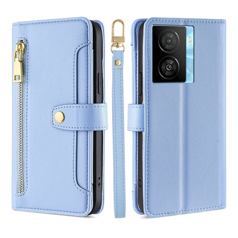 Sheep Texture Cross-body Zipper Wallet Leather Phone Case, For vivo iQOO Z7x, For OPPO A55S 5G, For Realme GT Neo5 SE, For Xiaomi Redmi Note 12 Turbo, For Kyocera Digno SX3-KYG02, For Nokia C12, For Nokia C22, For Nokia C32