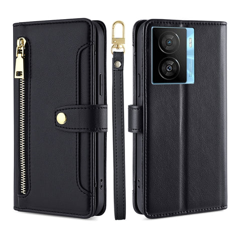 Sheep Texture Cross-body Zipper Wallet Leather Phone Case, For vivo iQOO Z7x, For OPPO A55S 5G, For Realme GT Neo5 SE, For Xiaomi Redmi Note 12 Turbo, For Kyocera Digno SX3-KYG02, For Nokia C12, For Nokia C22, For Nokia C32