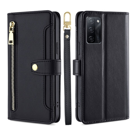 Sheep Texture Cross-body Zipper Wallet Leather Phone Case, For vivo iQOO Z7x, For OPPO A55S 5G, For Realme GT Neo5 SE, For Xiaomi Redmi Note 12 Turbo, For Kyocera Digno SX3-KYG02, For Nokia C12, For Nokia C22, For Nokia C32
