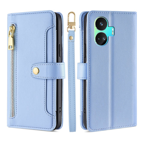 Sheep Texture Cross-body Zipper Wallet Leather Phone Case, For vivo iQOO Z7x, For OPPO A55S 5G, For Realme GT Neo5 SE, For Xiaomi Redmi Note 12 Turbo, For Kyocera Digno SX3-KYG02, For Nokia C12, For Nokia C22, For Nokia C32
