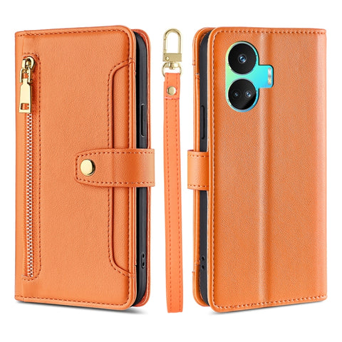 Sheep Texture Cross-body Zipper Wallet Leather Phone Case, For vivo iQOO Z7x, For OPPO A55S 5G, For Realme GT Neo5 SE, For Xiaomi Redmi Note 12 Turbo, For Kyocera Digno SX3-KYG02, For Nokia C12, For Nokia C22, For Nokia C32