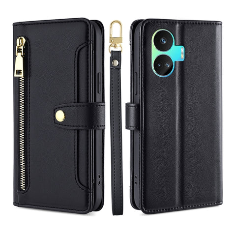 Sheep Texture Cross-body Zipper Wallet Leather Phone Case, For vivo iQOO Z7x, For OPPO A55S 5G, For Realme GT Neo5 SE, For Xiaomi Redmi Note 12 Turbo, For Kyocera Digno SX3-KYG02, For Nokia C12, For Nokia C22, For Nokia C32