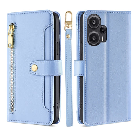 Sheep Texture Cross-body Zipper Wallet Leather Phone Case, For vivo iQOO Z7x, For OPPO A55S 5G, For Realme GT Neo5 SE, For Xiaomi Redmi Note 12 Turbo, For Kyocera Digno SX3-KYG02, For Nokia C12, For Nokia C22, For Nokia C32