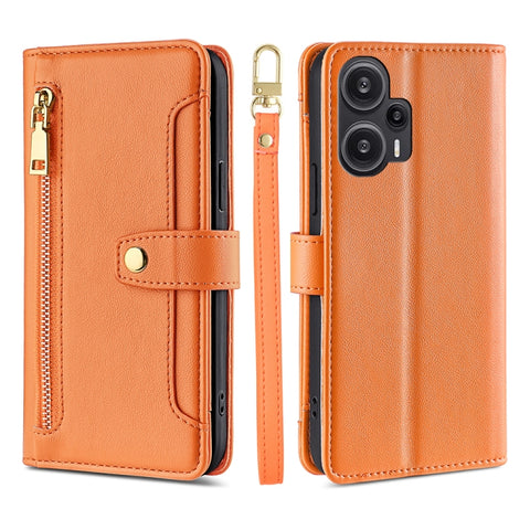 Sheep Texture Cross-body Zipper Wallet Leather Phone Case, For vivo iQOO Z7x, For OPPO A55S 5G, For Realme GT Neo5 SE, For Xiaomi Redmi Note 12 Turbo, For Kyocera Digno SX3-KYG02, For Nokia C12, For Nokia C22, For Nokia C32