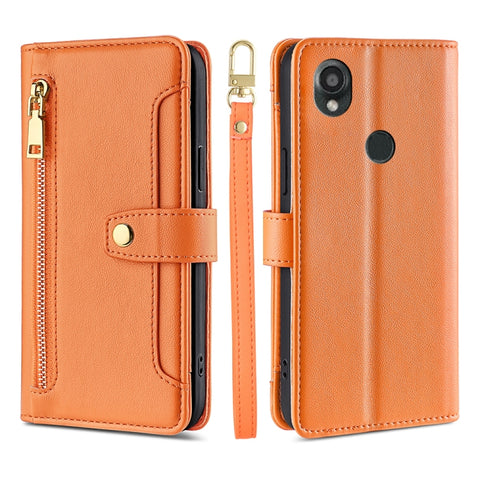 Sheep Texture Cross-body Zipper Wallet Leather Phone Case, For vivo iQOO Z7x, For OPPO A55S 5G, For Realme GT Neo5 SE, For Xiaomi Redmi Note 12 Turbo, For Kyocera Digno SX3-KYG02, For Nokia C12, For Nokia C22, For Nokia C32