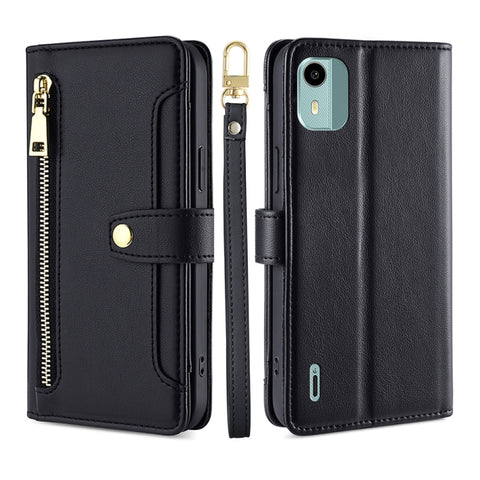 Sheep Texture Cross-body Zipper Wallet Leather Phone Case, For vivo iQOO Z7x, For OPPO A55S 5G, For Realme GT Neo5 SE, For Xiaomi Redmi Note 12 Turbo, For Kyocera Digno SX3-KYG02, For Nokia C12, For Nokia C22, For Nokia C32
