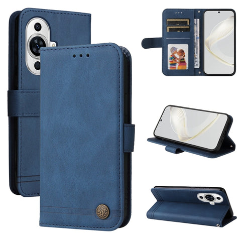 Skin Feel Life Tree Metal Button Leather Phone Case, For Huawei Mate 60, For Huawei Mate 60 Pro, For Huawei Enjoy 60X, For Huawei nova 11 Pro, For Huawei nova 11