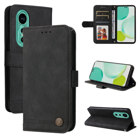 Skin Feel Life Tree Metal Button Leather Phone Case, For Huawei nova 14, For Huawei Enjoy 80, For Huawei nova 13 Pro, For Huawei nova 13 / nova 12, For Huawei Enjoy 70 Pro, For Huawei Enjoy 70, For Huawei nova 11 SE, For Huawei nova 12 Pro             ...
