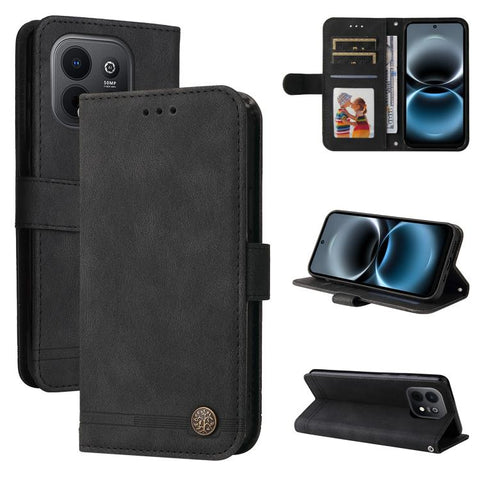 Skin Feel Life Tree Metal Button Leather Phone Case, For Huawei nova 16 SE 5G, For Huawei nova 16, For Huawei Enjoy 90 Pro Max 5G, For Huawei Enjoy 90 / Enjoy 90 Plus 5G, For Huawei Enjoy 80 Plus, For Huawei nova 15 Pro / nova 15 Ultra                 ...