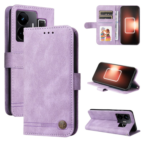 Skin Feel Life Tree Metal Button Leather Phone Case, For Realme C65 4G, For Realme C55, For Realme GT Neo 5 5G / GT3