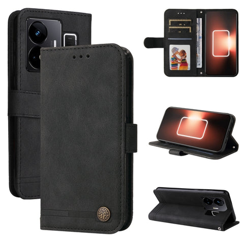 Skin Feel Life Tree Metal Button Leather Phone Case, For Realme C65 4G, For Realme C55, For Realme GT Neo 5 5G / GT3