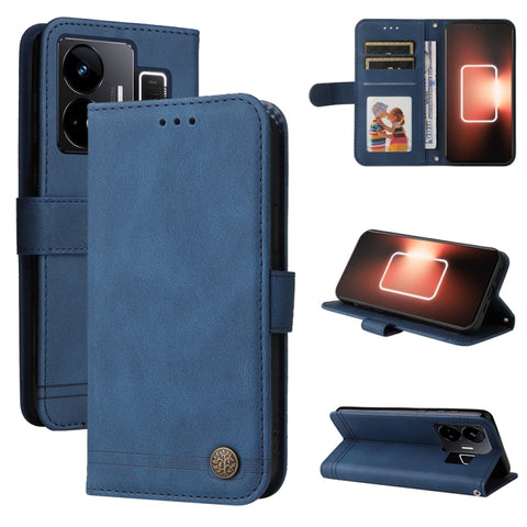 Skin Feel Life Tree Metal Button Leather Phone Case, For Realme C65 4G, For Realme C55, For Realme GT Neo 5 5G / GT3