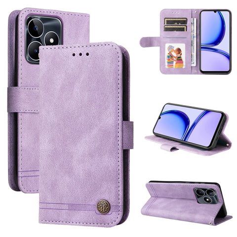Skin Feel Life Tree Metal Button Leather Phone Case, For Realme 12, For Realme 12+, For Realme 12 Pro+, For Realme C67 4G Global, For Realme C67 5G / 11 5G Taiwan Version, For Realme 11 4G Global, For Realme C53 / Narzo N53, For Realme 11              ...