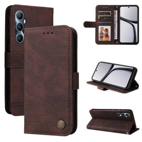 Skin Feel Life Tree Metal Button Leather Phone Case, For Realme C65 4G, For Realme C55, For Realme GT Neo 5 5G / GT3