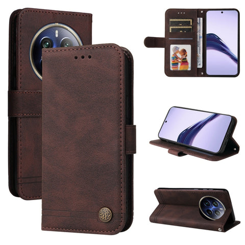 Skin Feel Life Tree Metal Button Leather Phone Case, For Realme C71 4G / C75 4G / 5G / 14x, For Realme 14 Global, For Realme 14 Pro+ Global, For Realme 14 Pro Global, For Realme GT 7 Pro, For Realme 13+, For Realme 13 Pro / 13 Pro+ / 12 Pro            ...