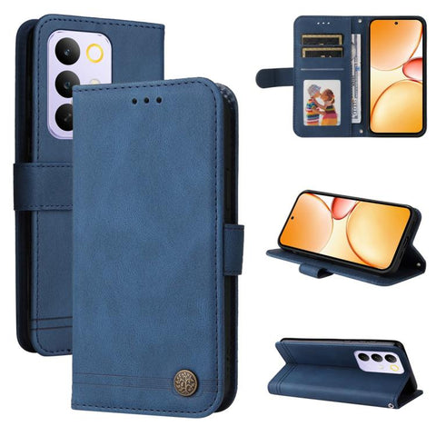 Skin Feel Life Tree Metal Button Leather Phone Case, For Realme P4R 5G / P4x 4G / C100 4G / C100i, For Realme 16 Pro+ 5G, For Realme 16 Pro 5G, For Realme P4x 5G, For Realme 15x 5G India / Realme C85 5G, For Realme C85 Pro 4G, For Realme 15T 5G        ...