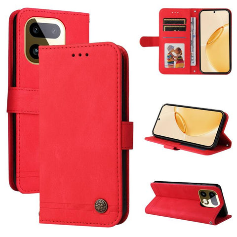 Skin Feel Life Tree Metal Button Leather Phone Case, For Realme P4R 5G / P4x 4G / C100 4G / C100i, For Realme 16 Pro+ 5G, For Realme 16 Pro 5G, For Realme P4x 5G, For Realme 15x 5G India / Realme C85 5G, For Realme C85 Pro 4G, For Realme 15T 5G        ...