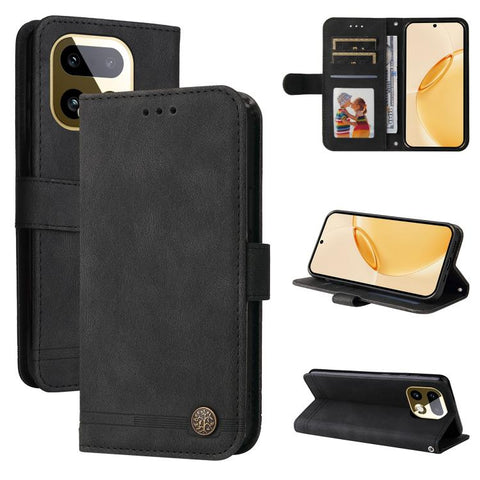 Skin Feel Life Tree Metal Button Leather Phone Case, For Realme P4R 5G / P4x 4G / C100 4G / C100i, For Realme 16 Pro+ 5G, For Realme 16 Pro 5G, For Realme P4x 5G, For Realme 15x 5G India / Realme C85 5G, For Realme C85 Pro 4G, For Realme 15T 5G        ...