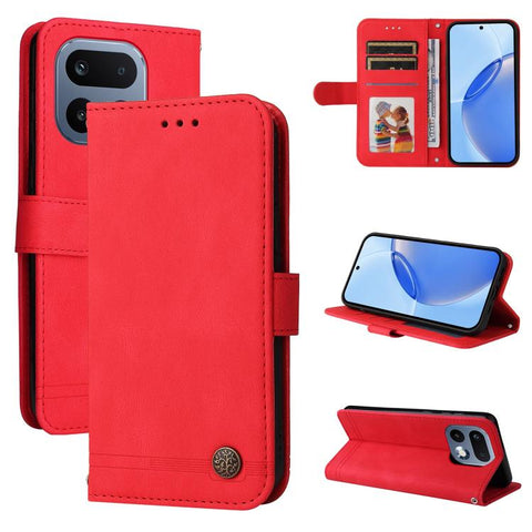 Skin Feel Life Tree Metal Button Leather Phone Case, For Realme P4R 5G / P4x 4G / C100 4G / C100i, For Realme 16 Pro+ 5G, For Realme 16 Pro 5G, For Realme P4x 5G, For Realme 15x 5G India / Realme C85 5G, For Realme C85 Pro 4G, For Realme 15T 5G        ...