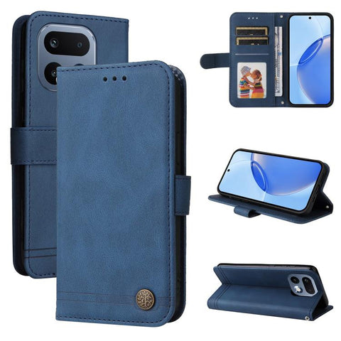 Skin Feel Life Tree Metal Button Leather Phone Case, For Realme P4R 5G / P4x 4G / C100 4G / C100i, For Realme 16 Pro+ 5G, For Realme 16 Pro 5G, For Realme P4x 5G, For Realme 15x 5G India / Realme C85 5G, For Realme C85 Pro 4G, For Realme 15T 5G        ...