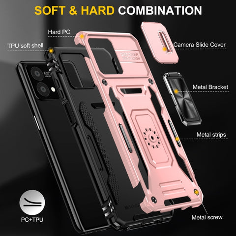 Armor PC + TPU Camera Shield Phone Case, For Motorola Moto G Stylus 2023, For Motorola Moto G32