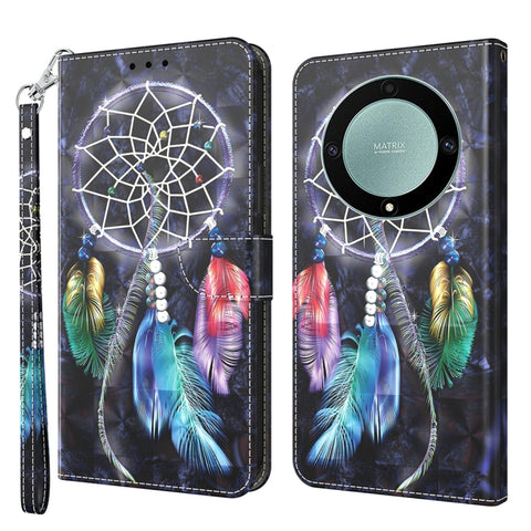 3D Painted Pattern Leather Phone Case, For Honor Magic5 Lite