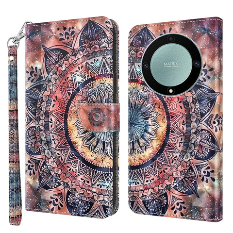 3D Painted Pattern Leather Phone Case, For Honor Magic5 Lite