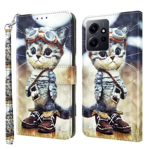 3D Painted Pattern Leather Phone Case, For Xiaomi Redmi Note  12 Pro+ 5G Global, For Xiaomi 12 Pro, For Xiaomi 12, For Xiaomi Redmi Note 10 Pro
