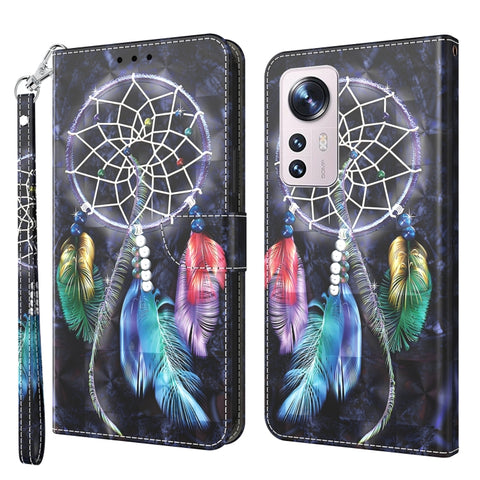 3D Painted Pattern Leather Phone Case, For Xiaomi Redmi Note  12 Pro+ 5G Global, For Xiaomi 12 Pro, For Xiaomi 12, For Xiaomi Redmi Note 10 Pro