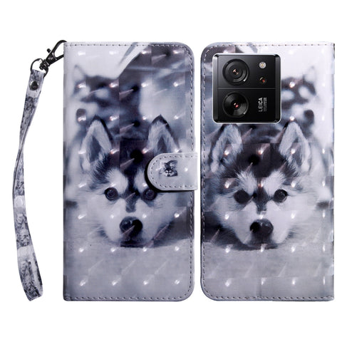3D Painted Pattern Leather Phone Case, For Xiaomi Redmi Note 13 Pro+, For Xiaomi Redmi Note 13 Pro 5G, For Xiaomi 13T Pro, For Xiaomi 13 Ultra