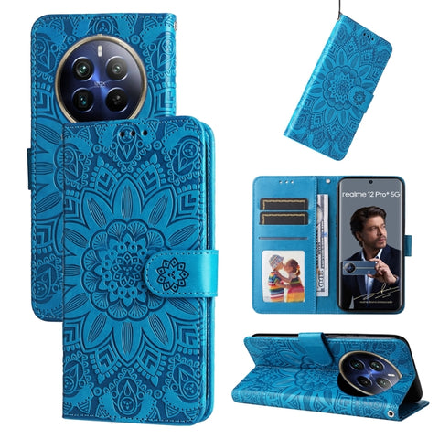 Embossed Sunflower Leather Phone Case, For Realme 12 5G, For Realme 12+, For Realme 12 Pro+, For Realme C67 4G Global, For Realme C67 Global / 11 5G Taiwan Version, For Realme 11 4G Global, For Realme C53 / Narzo N53, For Realme 11                     ...