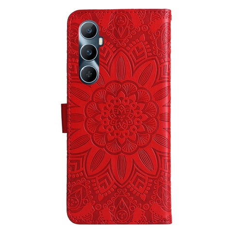 Embossed Sunflower Leather Phone Case, For Realme C65 4G, For Realme C55, For Realme GT Neo 5 5G / GT3