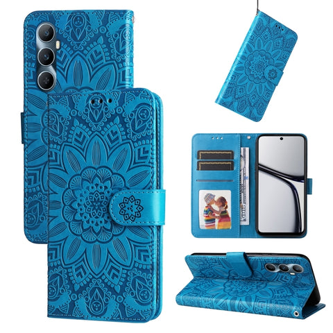 Embossed Sunflower Leather Phone Case, For Realme C65 4G, For Realme C55, For Realme GT Neo 5 5G / GT3