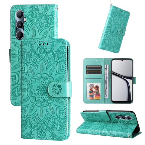 Embossed Sunflower Leather Phone Case, For Realme C65 4G, For Realme C55, For Realme GT Neo 5 5G / GT3