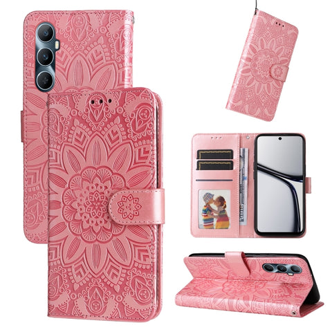 Embossed Sunflower Leather Phone Case, For Realme C65 4G, For Realme C55, For Realme GT Neo 5 5G / GT3