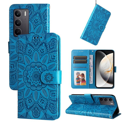 Embossed Sunflower Leather Phone Case, For Realme C71 4G / C75 4G / 5G / 14x, For Realme 14 Global, For Realme 14 Pro+ Global, For Realme 14 Pro Global, For Realme GT 7 Pro, For Realme 13+, For Realme 13 Pro / 13 Pro+ / P1 Pro Global                   ...