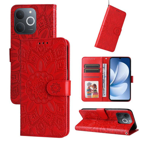 Embossed Sunflower Leather Phone Case, For Realme P4R 5G / P4x 4G / C100 4G / C100i, For Realme 16 Pro+ 5G, For Realme 16 Pro 5G, For Realme P4x 5G, For Realme 15x 5G India / Realme C85 5G, For Realme C85 Pro 4G, For Realme 15T 5G                      ...